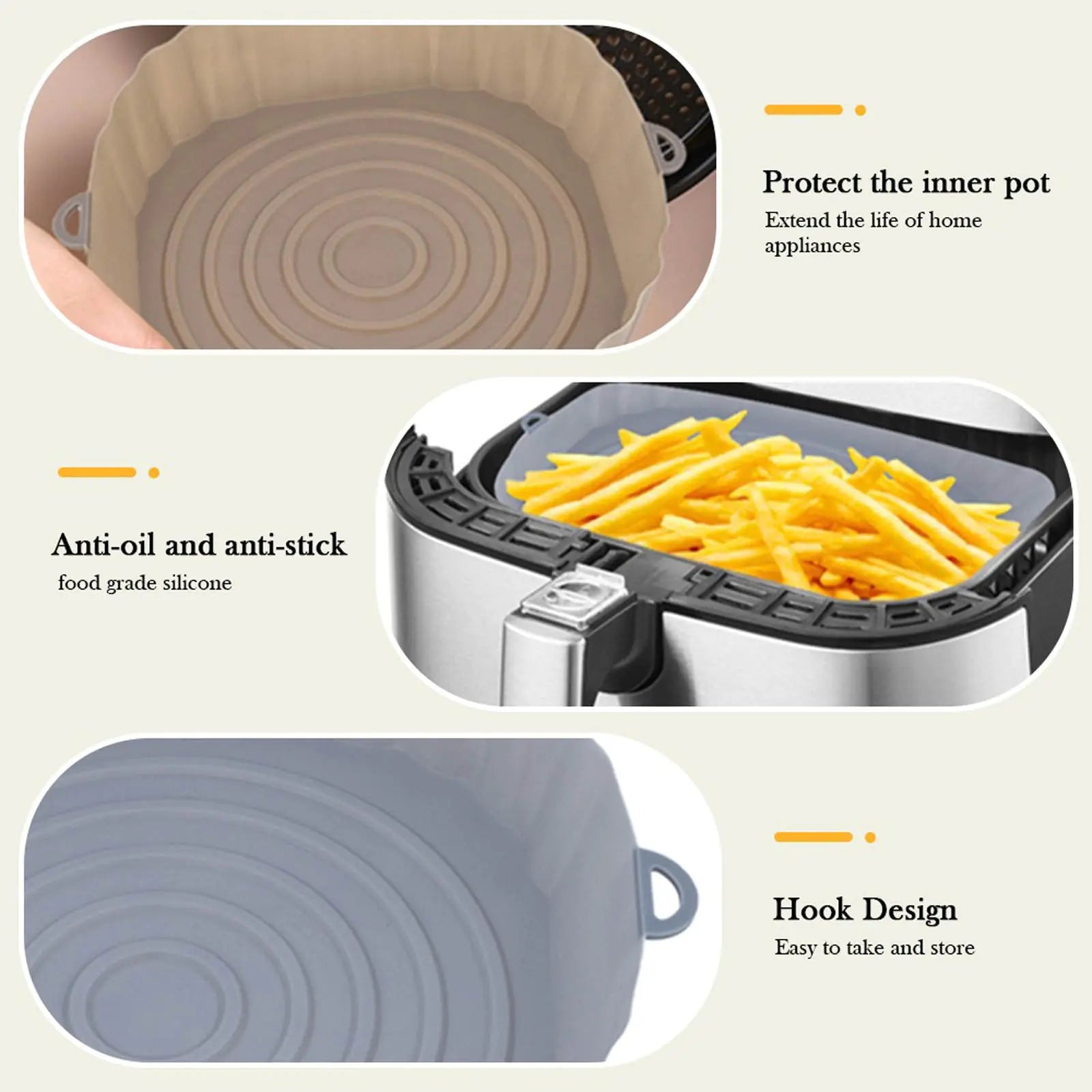 Herbruikbare siliconen Air Fryer pads
